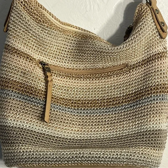 The Sak sequoia Woven Tan and Cream Hobo Bag read description - Picture 6 of 11
